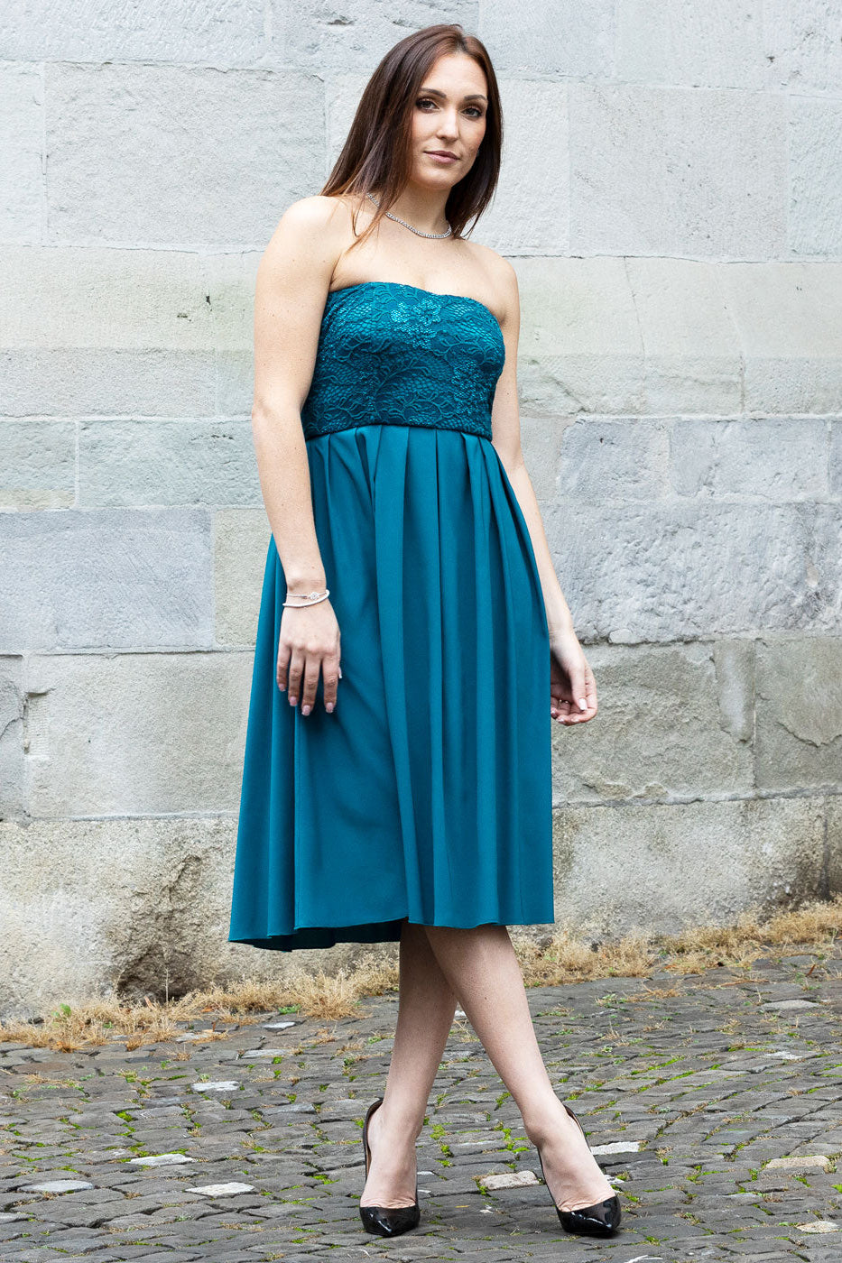 abendkleid-sissi-petrol-zuerich-04 Cocktailkleid Sissi – Petrol – Graf von Matt – Las Perlitas Zürich – Ansicht 4