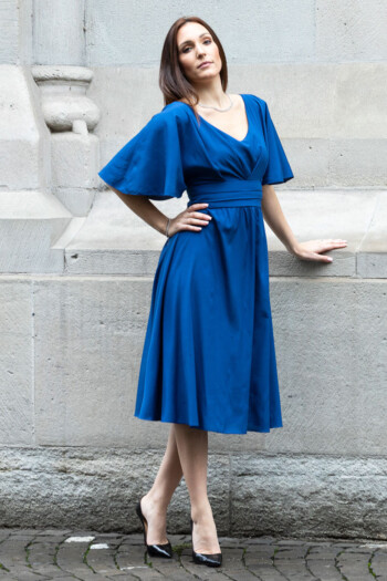 Cocktailkleid Stella – Blau – Graf von Matt – Las Perlitas Zürich