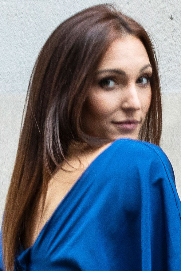 Cocktailkleid Stella – Blau – Graf von Matt – Las Perlitas Zürich – Ansicht 2