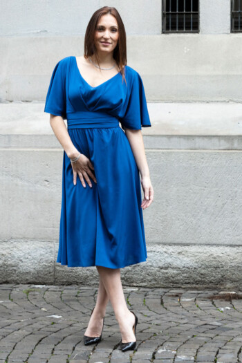 Cocktailkleid Stella – Blau – Graf von Matt – Las Perlitas Zürich – Ansicht 3