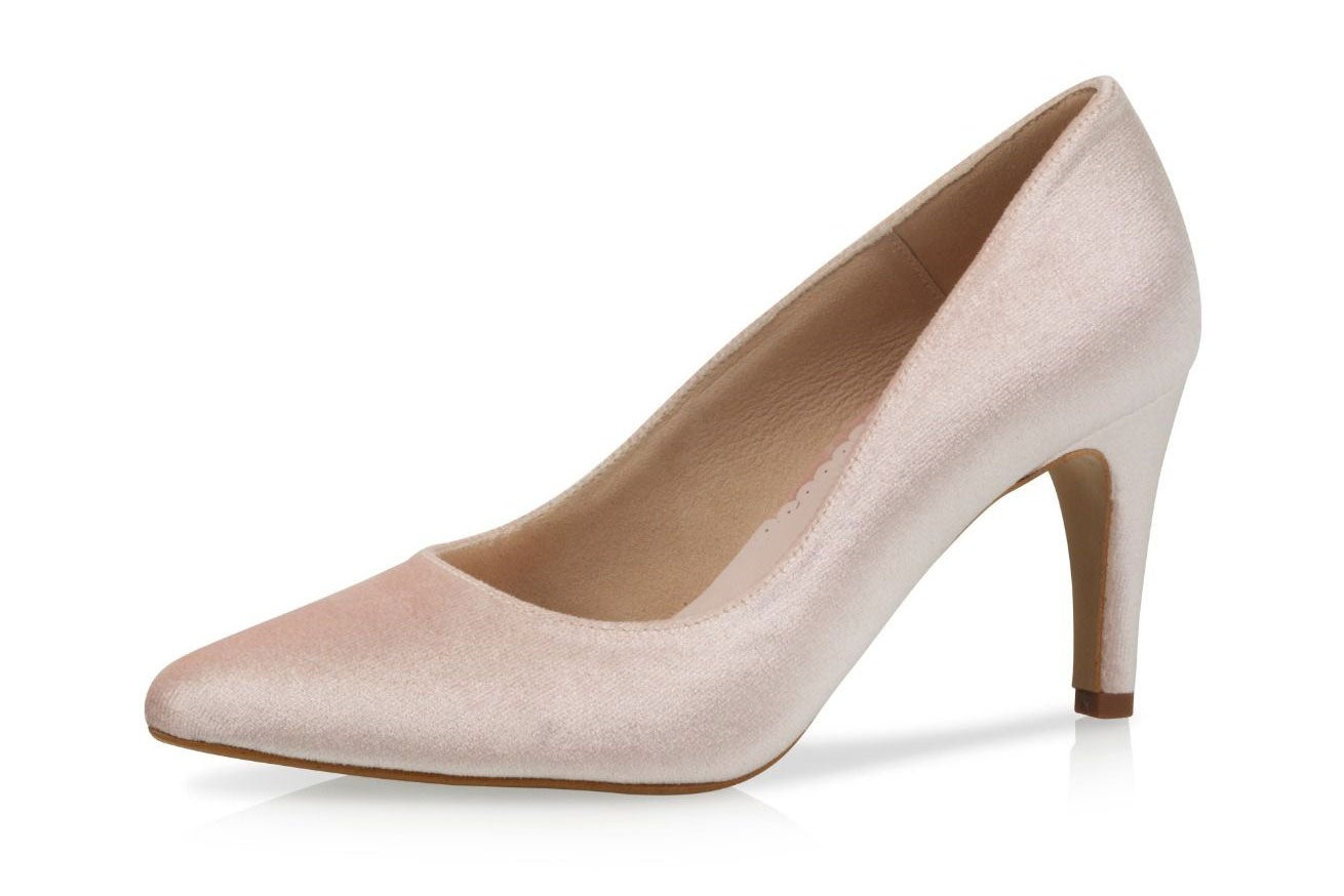 brautschuhe-katya-rose-zuerich-03 Samt-Pumps Katya – Rosa – Salma & Noeli – Las Perlitas Zürich – Ansicht 3