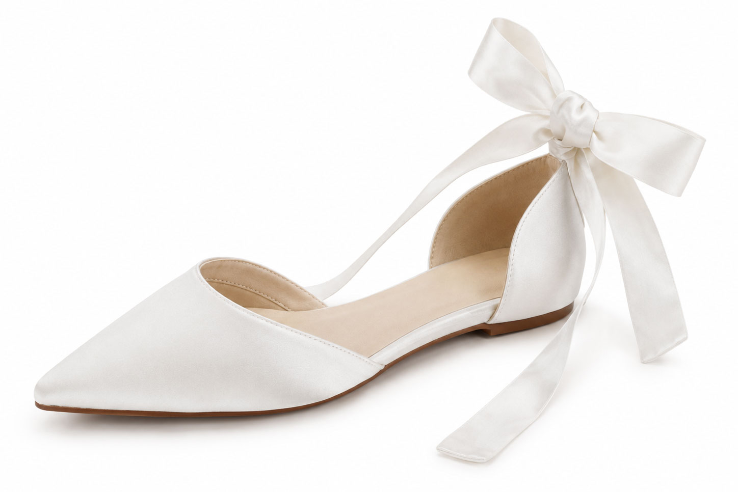 Satin-Slingpumps Lugano – Ivory – Salma & Noeli – Las Perlitas Zürich – Ansicht 2