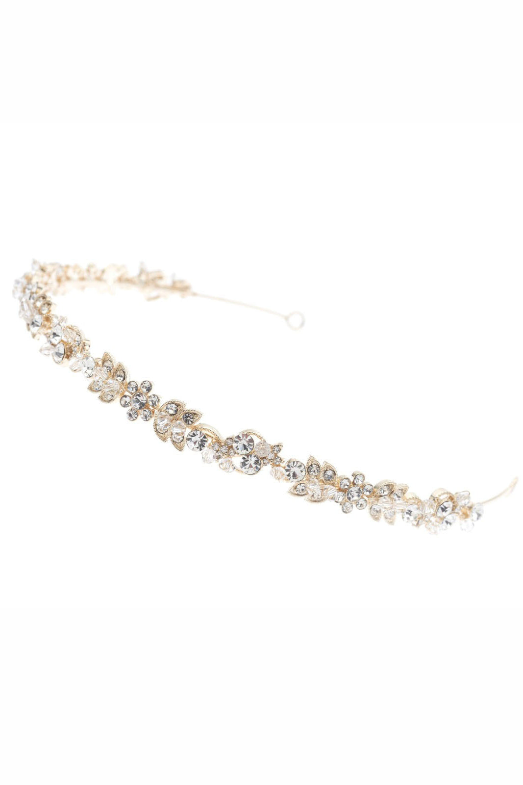 Braut-Tiara mit Kristallen – Gold – Las Perlitas Zürich – Ansicht 5