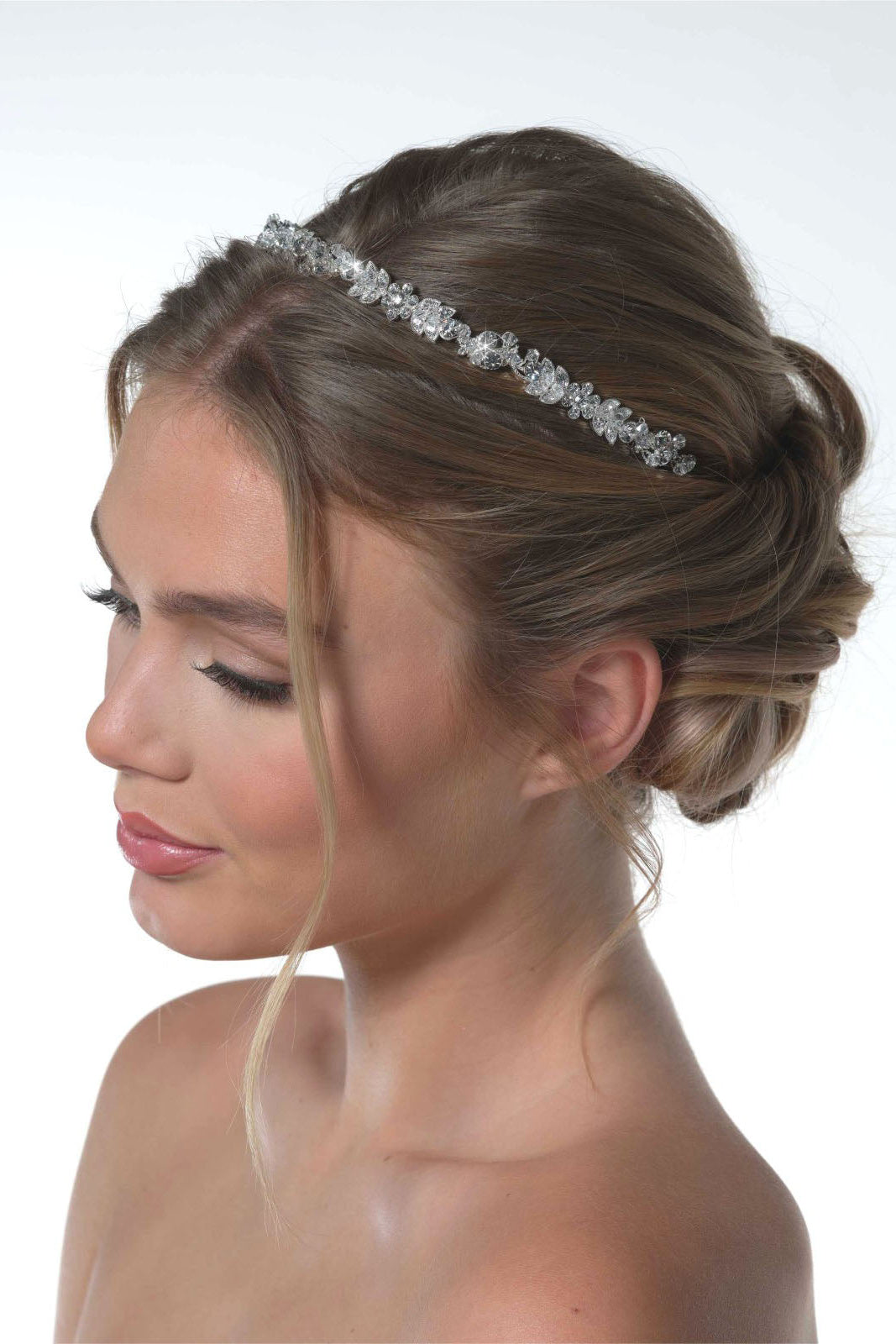 Braut-Tiara mit Kristallen – Silber – Las Perlitas Zürich