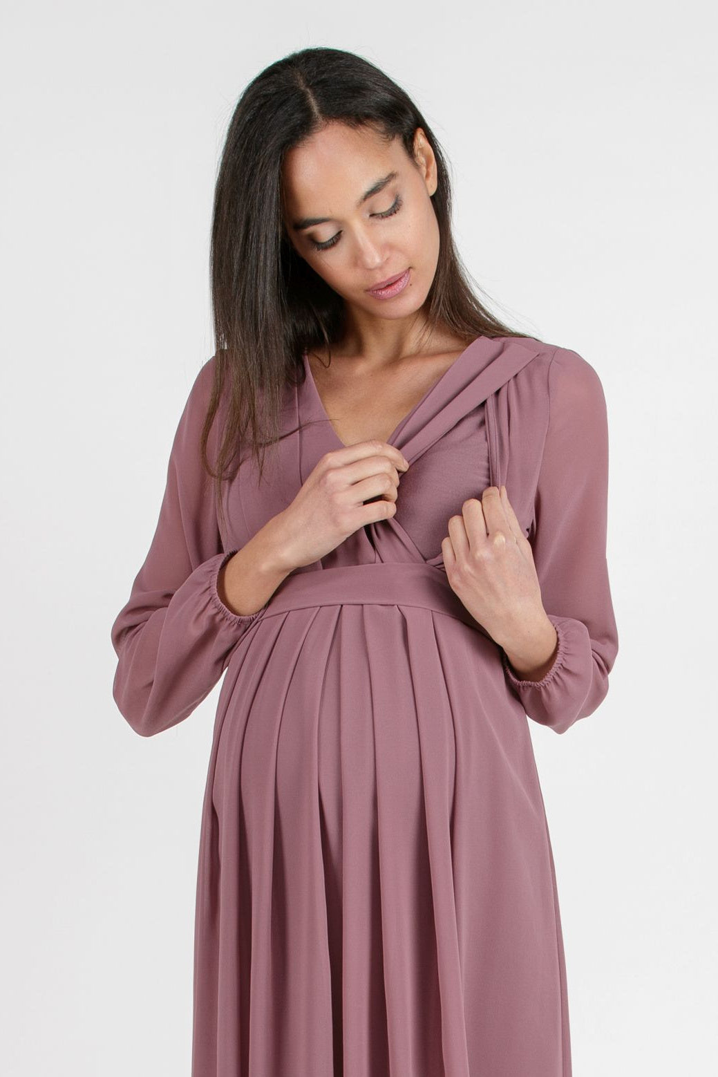 festkleid-umstand-sara-rosa-zuerich-03 Still-/Umstandskleid Sara – Rose – Las Perlitas Zürich – Ansicht 3