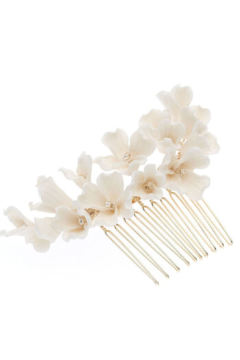 Braut-Haarschmuck mit Blättern & Perlen – Silber – Las Perlitas Zürich – Ansicht 2