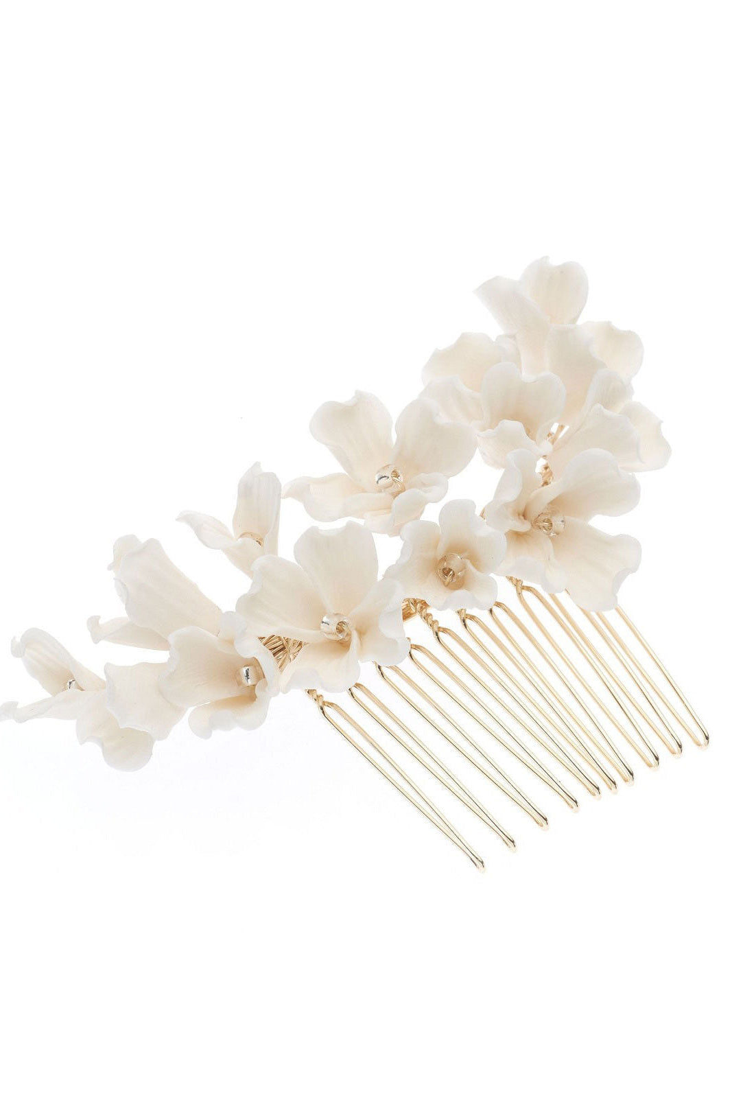 Braut-Haarschmuck mit Blättern & Perlen – Silber – Las Perlitas Zürich – Ansicht 2