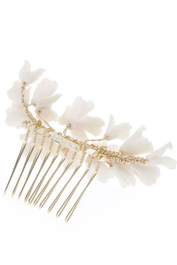 Braut-Haarschmuck mit Blättern & Perlen – Silber – Las Perlitas Zürich – Ansicht 3