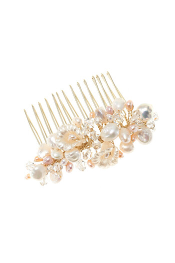 haarschmuck-braut-rosa-champagne-zuerich-02 Braut-Haarschmuck mit Blättern & Perlen – Rosegold – Las Perlitas Zürich – Ansicht 2