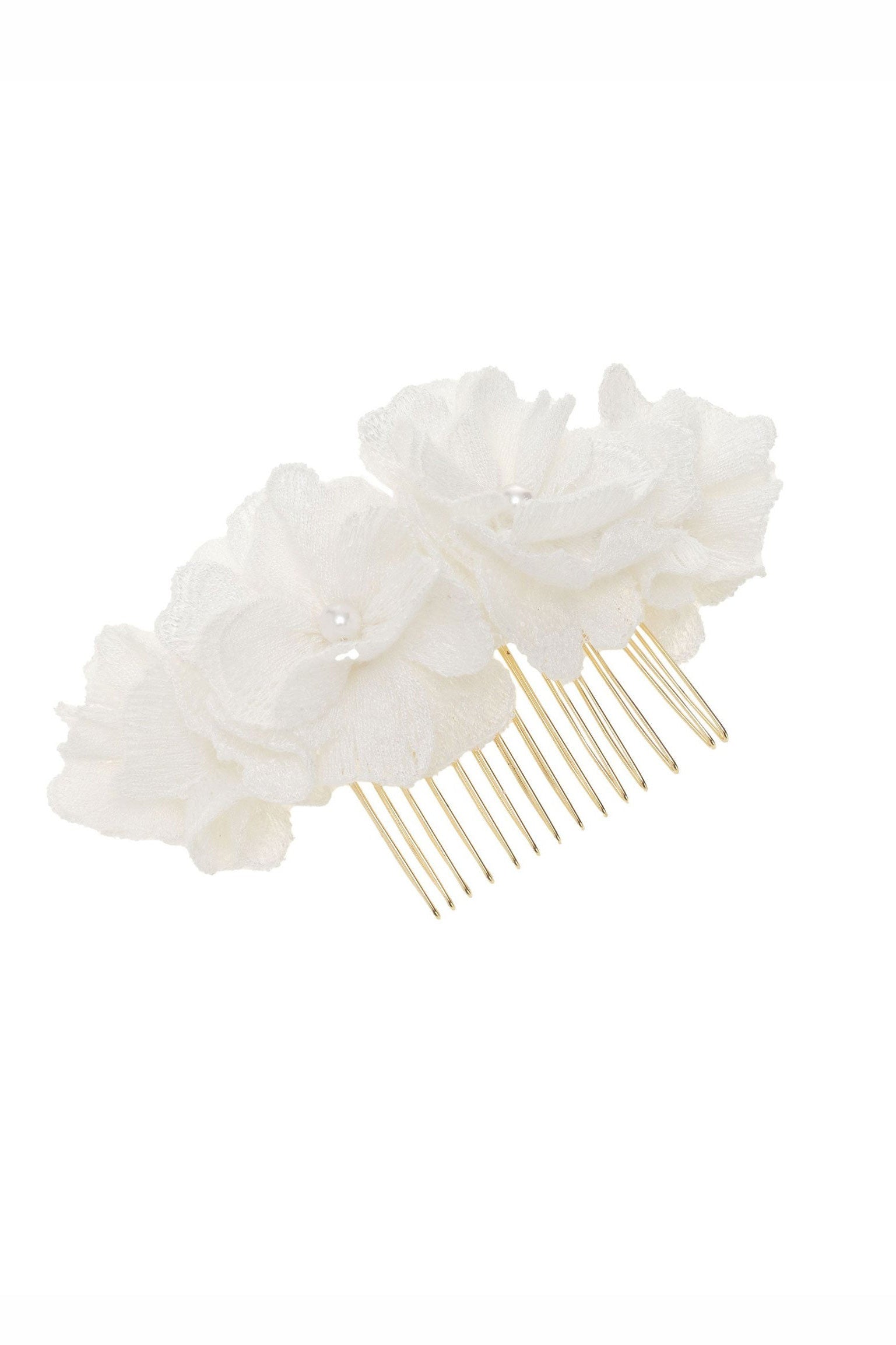 Stoffblumen-Haarnadeln – Ivory – Las Perlitas Zürich – Ansicht 2