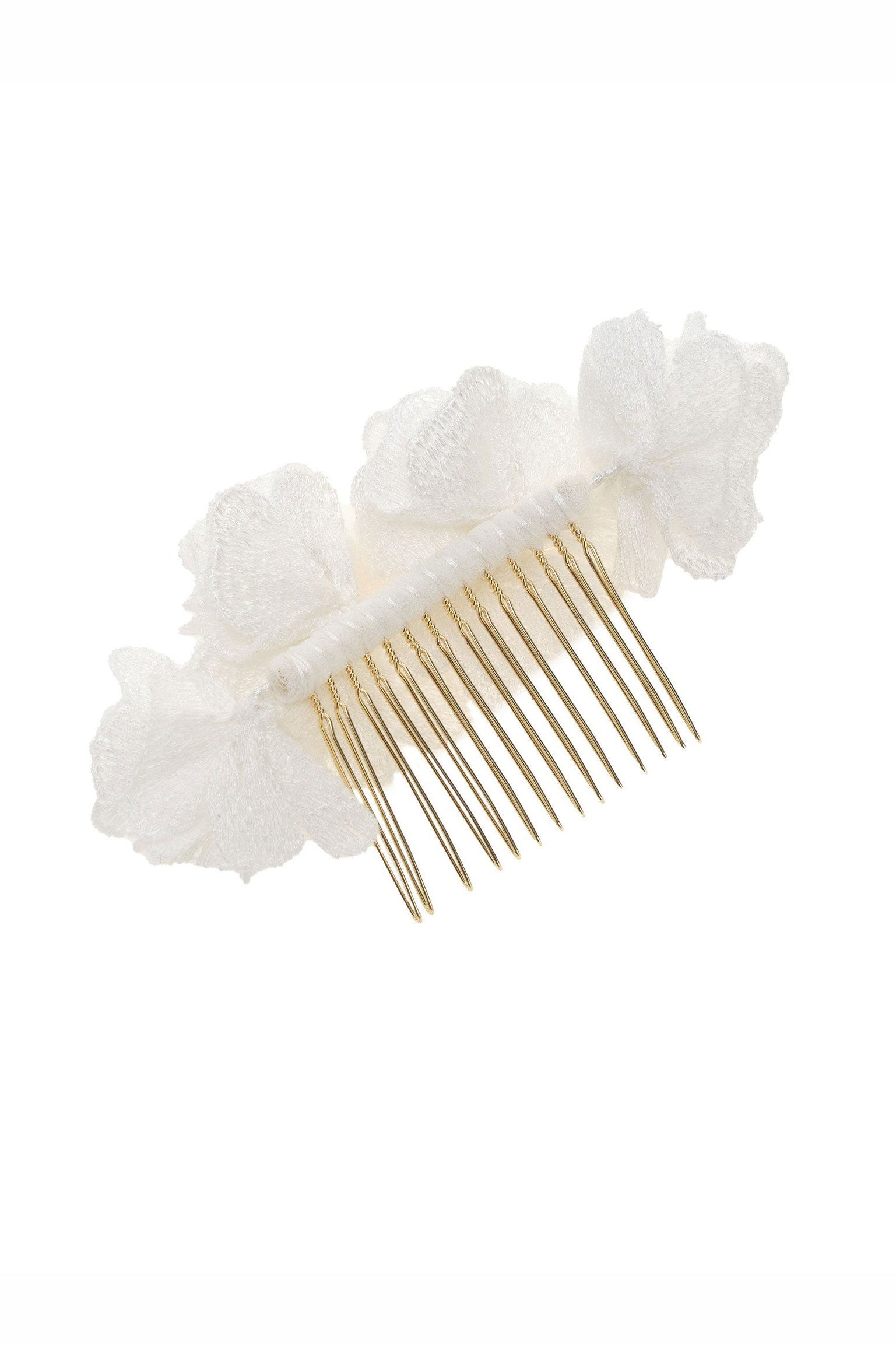 Stoffblumen-Haarnadeln – Ivory – Las Perlitas Zürich – Ansicht 3