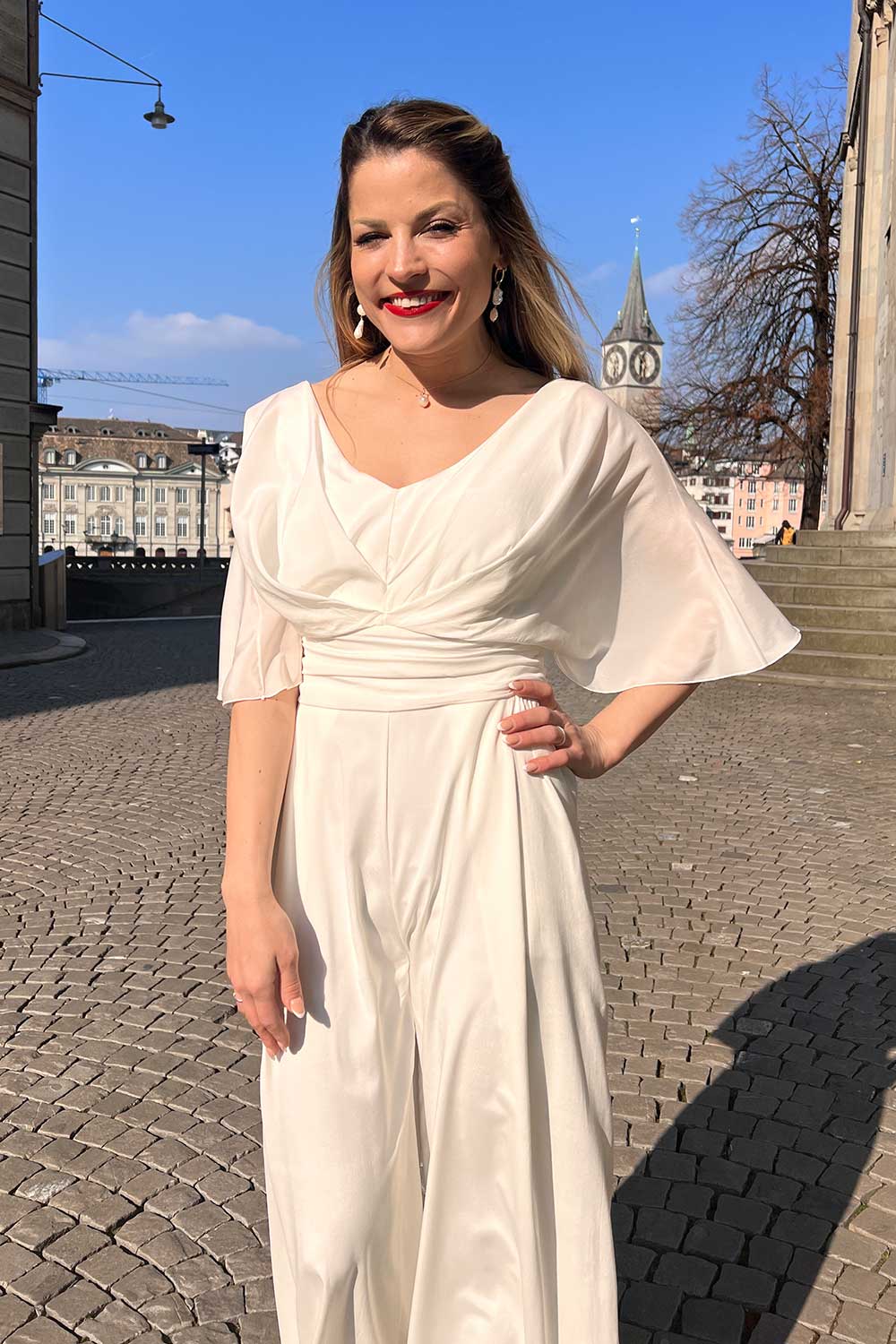 Hochzeits-Jumpsuit Debby – Ivory – Graf von Matt – Las Perlitas Zürich – Ansicht 3