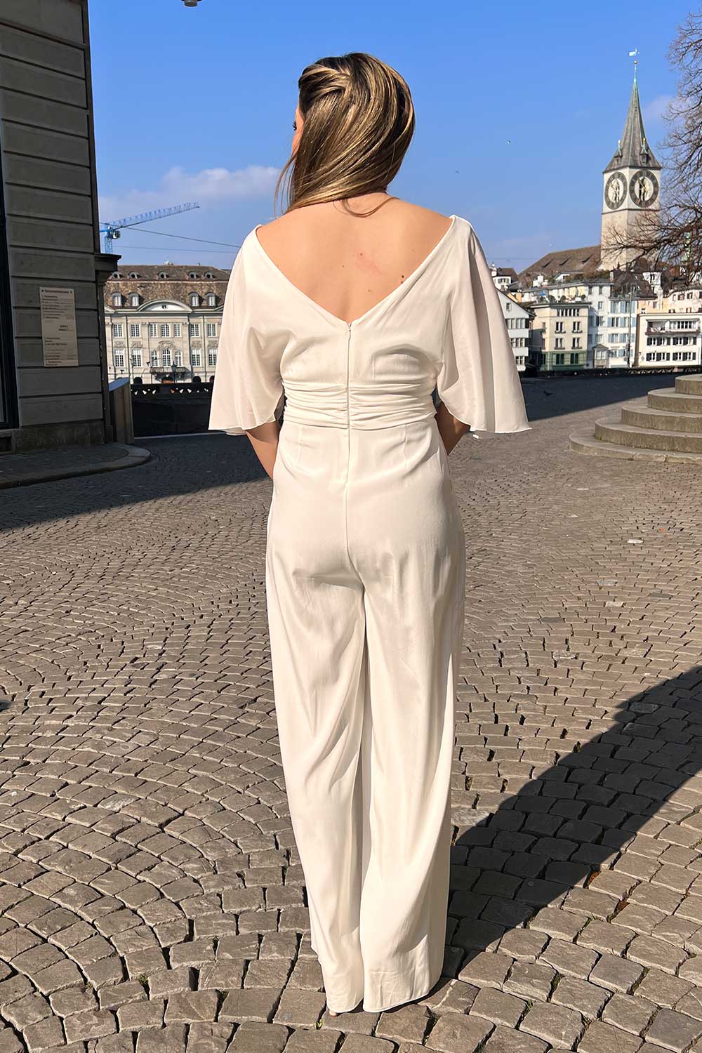 Hochzeits-Jumpsuit Debby – Ivory – Graf von Matt – Las Perlitas Zürich – Ansicht 4