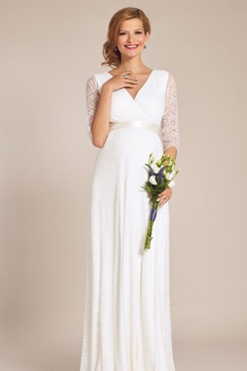 Umstandshochzeitskleid Amily lang – Ivory – Las Perlitas Atelier – Las Perlitas Zürich