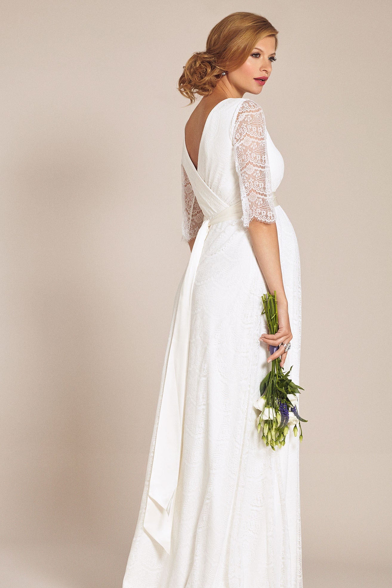 Umstandshochzeitskleid Amily lang – Ivory – Las Perlitas Atelier – Las Perlitas Zürich – Ansicht 2