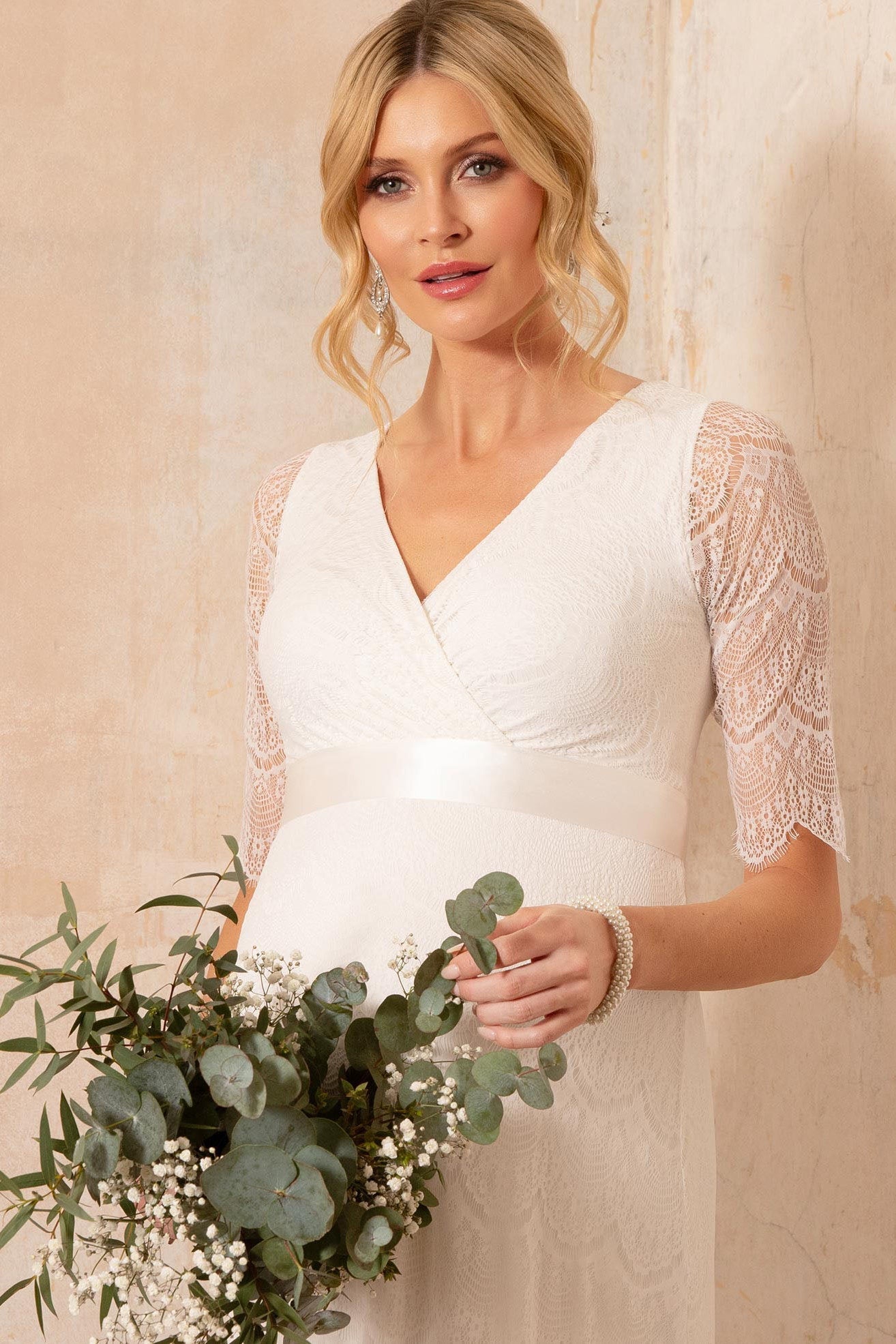Umstandshochzeitskleid Amily lang – Ivory – Las Perlitas Atelier – Las Perlitas Zürich – Ansicht 4