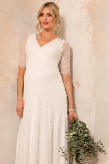Umstandshochzeitskleid Amily lang – Ivory – Las Perlitas Atelier – Las Perlitas Zürich – Ansicht 6