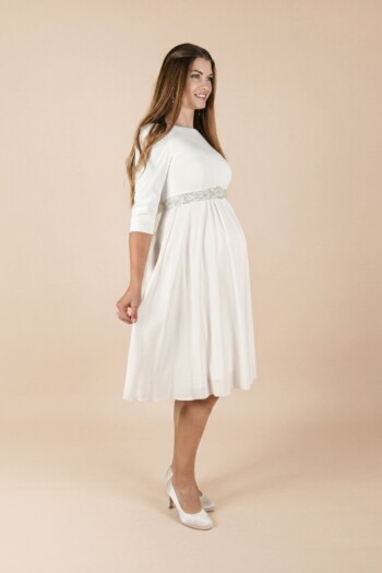 Umstandshochzeitskleid Beverly kurz – Ivory