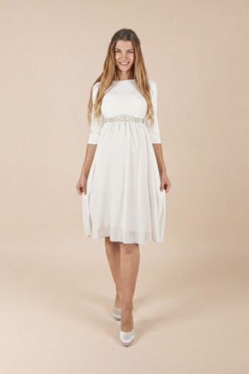Umstandshochzeitskleid Beverly kurz – Ivory – Las Perlitas Atelier – Las Perlitas Zürich – Ansicht 5