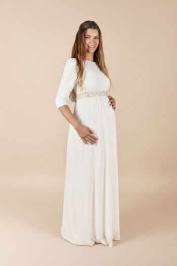 Umstandshochzeitskleid Beverly lang – Ivory – Las Perlitas Atelier – Las Perlitas Zürich – Ansicht 2