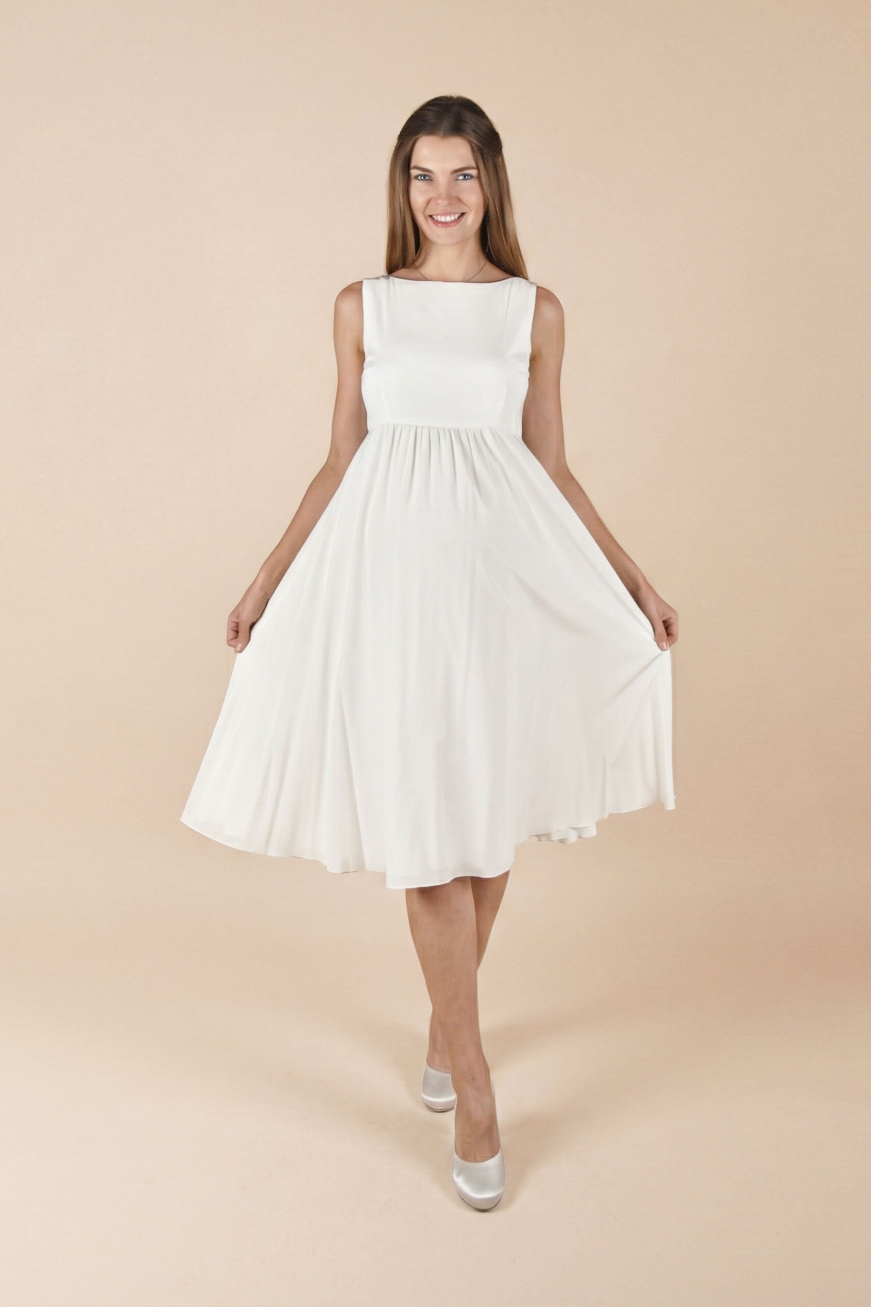 umstands-hochzeitskleid-bianca-kurz-elfenbein-zuerich-01 Umstandshochzeitskleid Bianca kurz – Ivory – Las Perlitas Atelier – Las Perlitas Zürich
