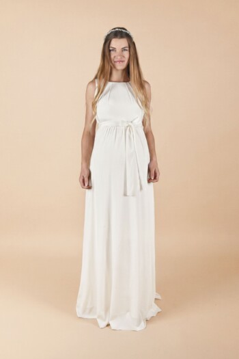 Umstandshochzeitskleid Bianca lang – Ivory – Las Perlitas Atelier – Las Perlitas Zürich