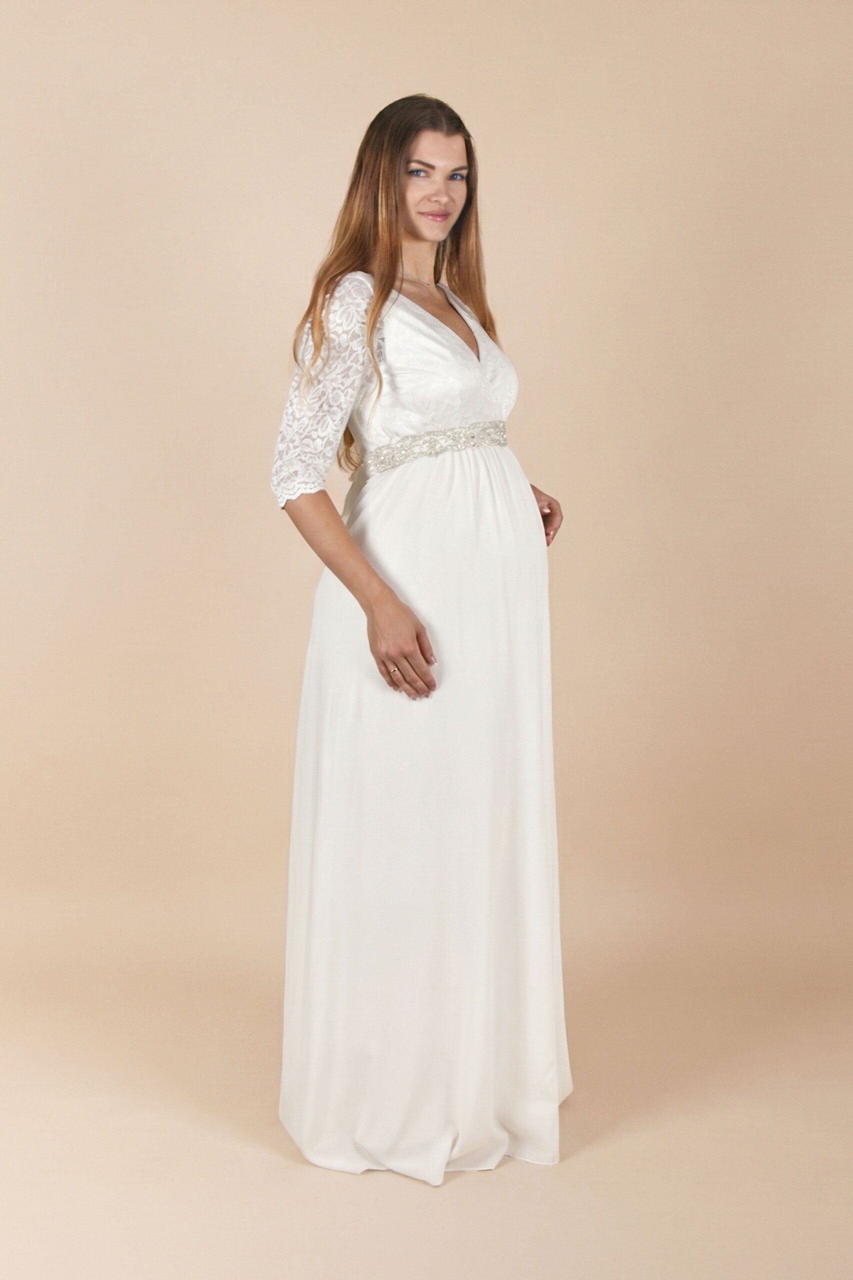 umstands-hochzeitskleid-cecilia-lang-elfenbein-zuerich-01 Umstandshochzeitskleid Cecilia lang – Ivory – Las Perlitas Atelier – Las Perlitas Zürich