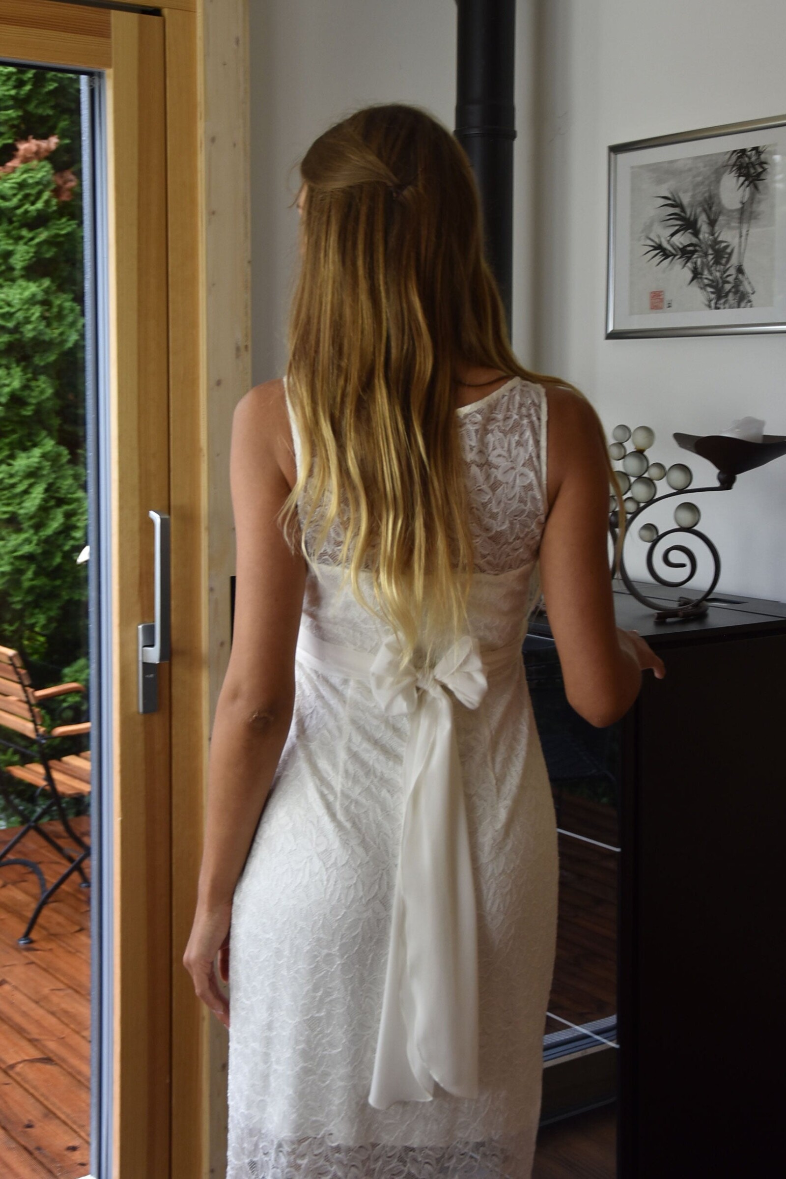 Umstandshochzeitskleid Elisa kurz – Ivory – Las Perlitas Atelier – Las Perlitas Zürich – Ansicht 3