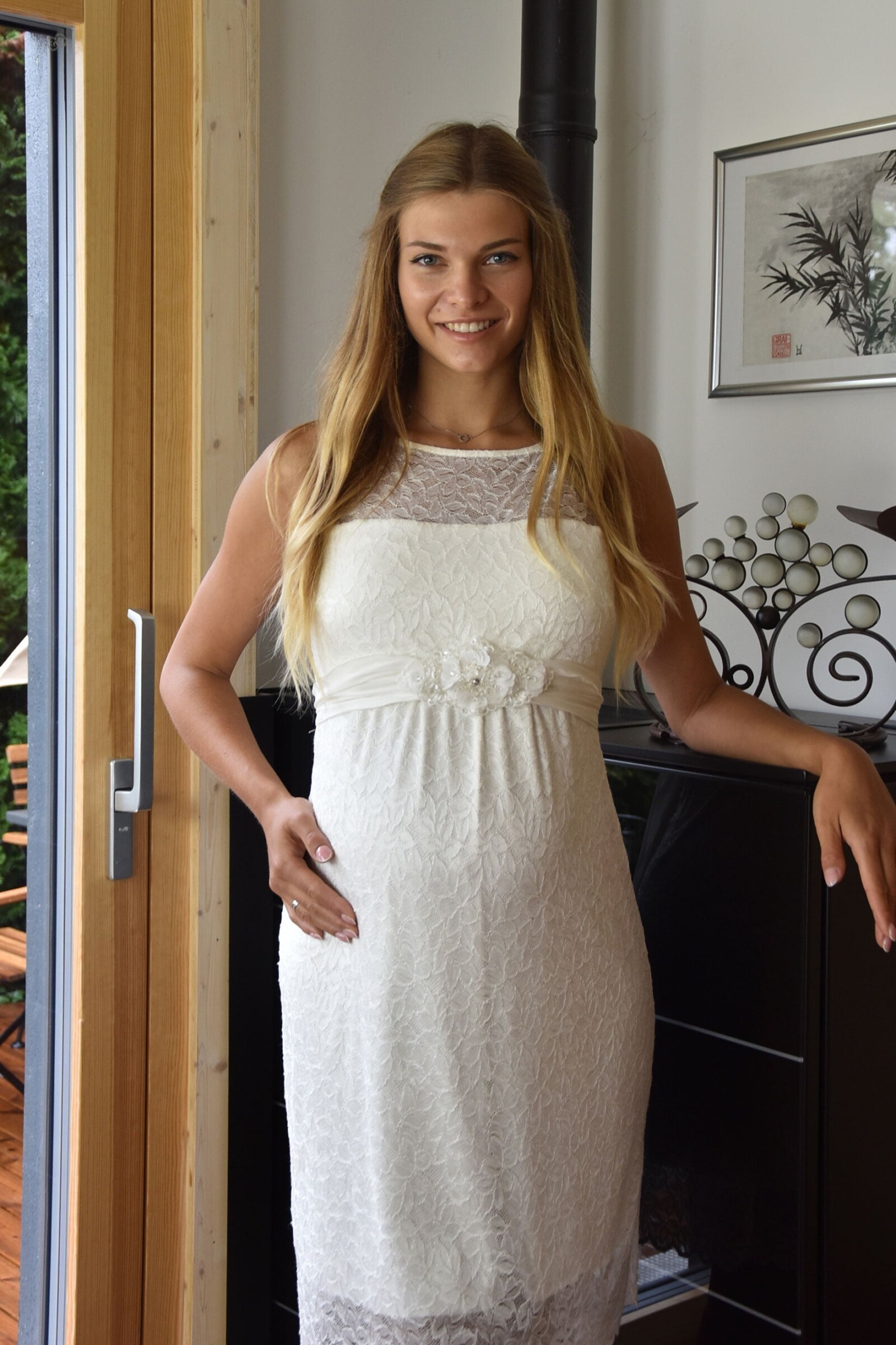 Umstandshochzeitskleid Elisa kurz – Ivory – Las Perlitas Atelier – Las Perlitas Zürich – Ansicht 5