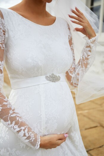 umstands-hochzeitskleid-helena-weiss-zuerich-05 Umstandshochzeitskleid Helena – Ivory – Las Perlitas Atelier – Las Perlitas Zürich – Ansicht 5