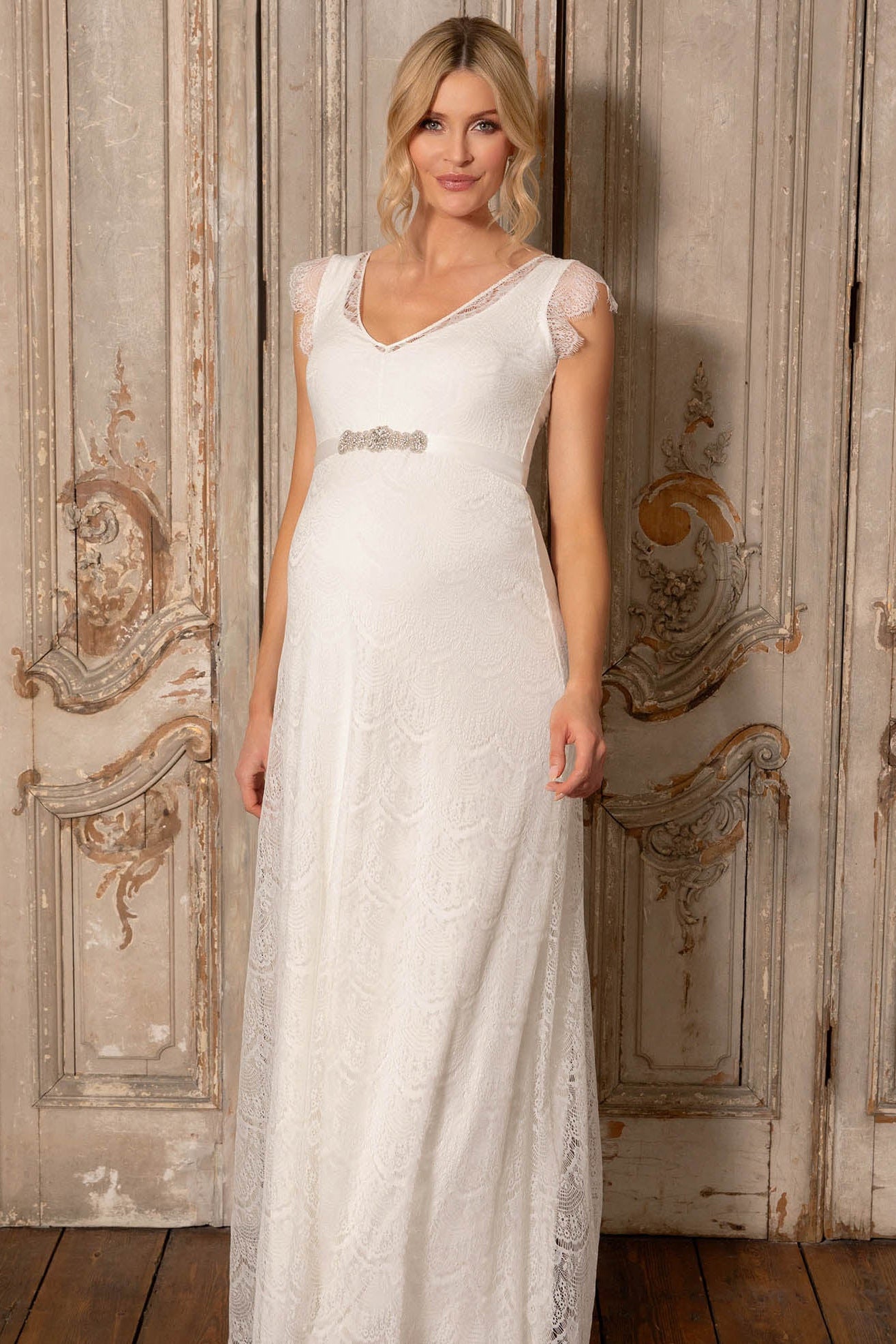 umstands-hochzeitskleid-kristin-lang-weiss-zuerich-04 Umstandshochzeitskleid Kristin lang – Ivory – Las Perlitas Atelier – Las Perlitas Zürich – Ansicht 4