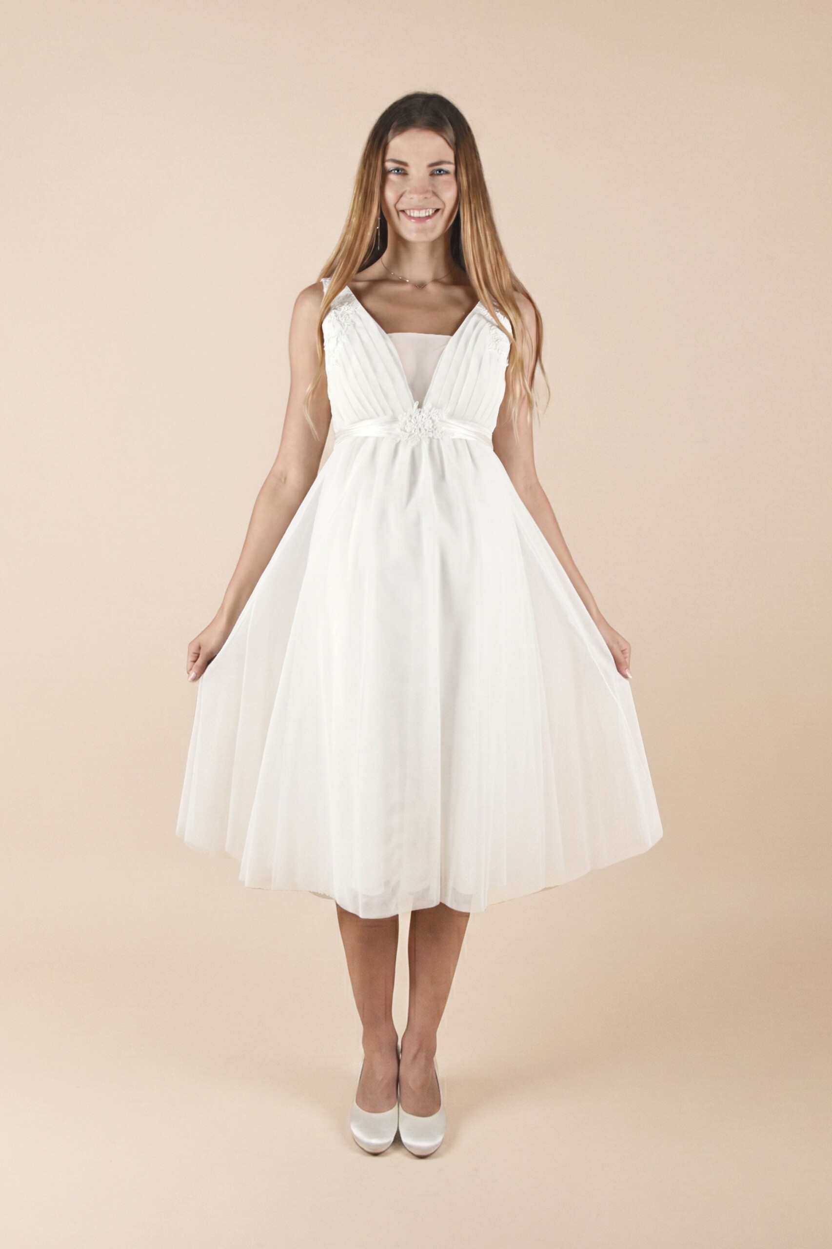 umstands-hochzeitskleid-marina-kurz-elfenbein-zuerich-01 Umstandshochzeitskleid Marina kurz – Ivory – Las Perlitas Atelier – Las Perlitas Zürich