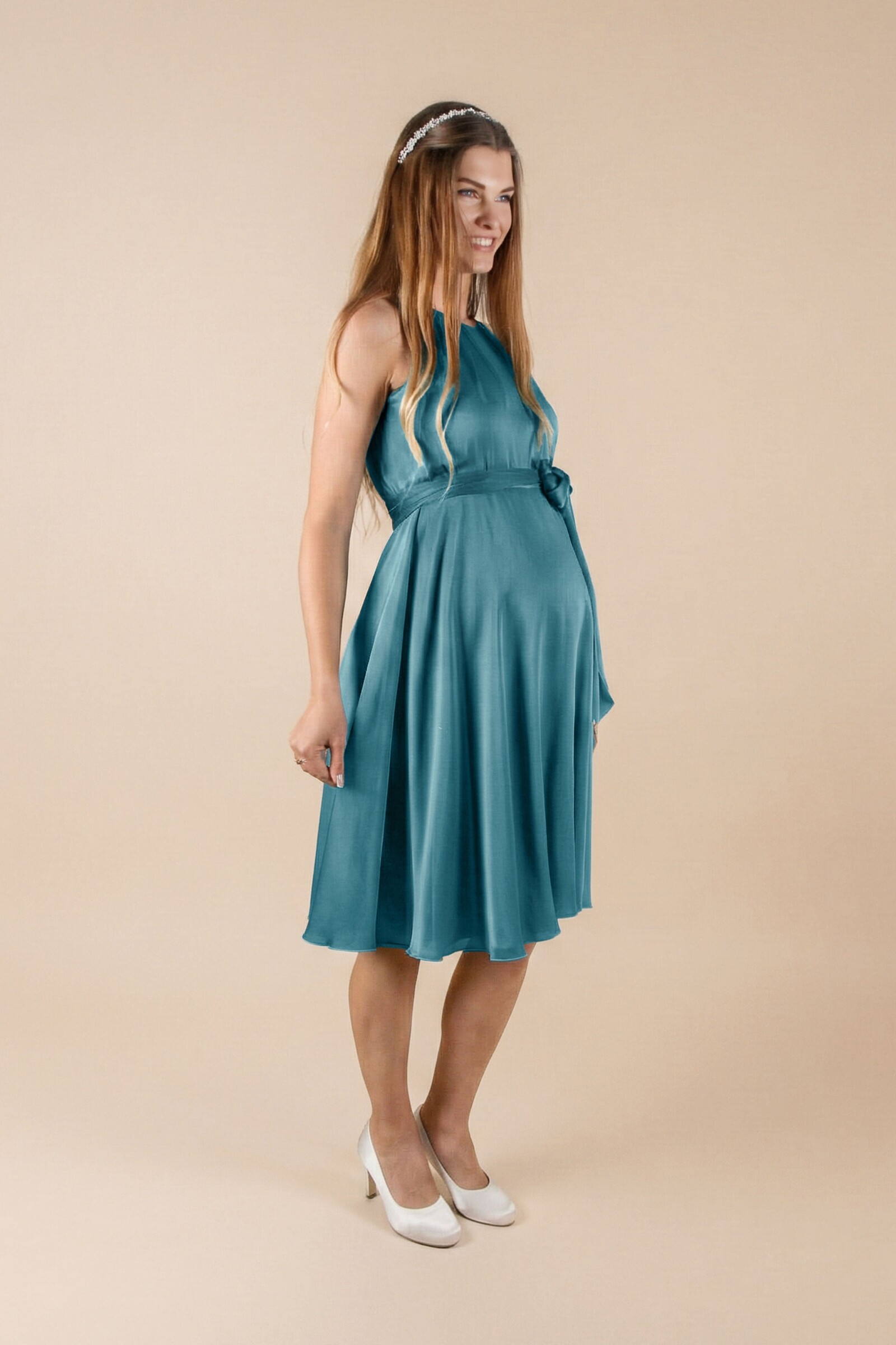 umstands-hochzeitskleid-tamara-f-petrol-zuerich-02 Umstandshochzeitskleid Tamara – Petrol – Las Perlitas Atelier – Las Perlitas Zürich – Ansicht 2