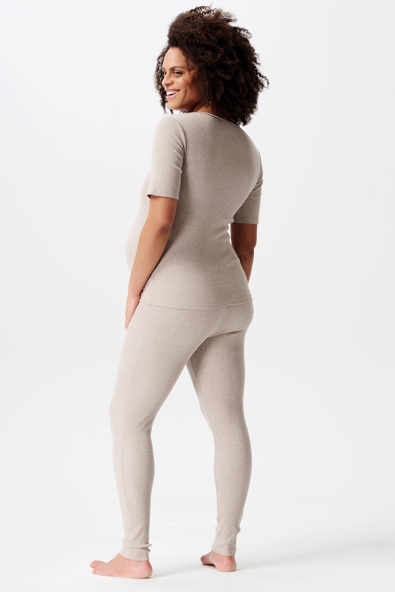 Still-/Umstands-Pyjamatop Renate – Beige – Las Perlitas Zürich – Ansicht 3