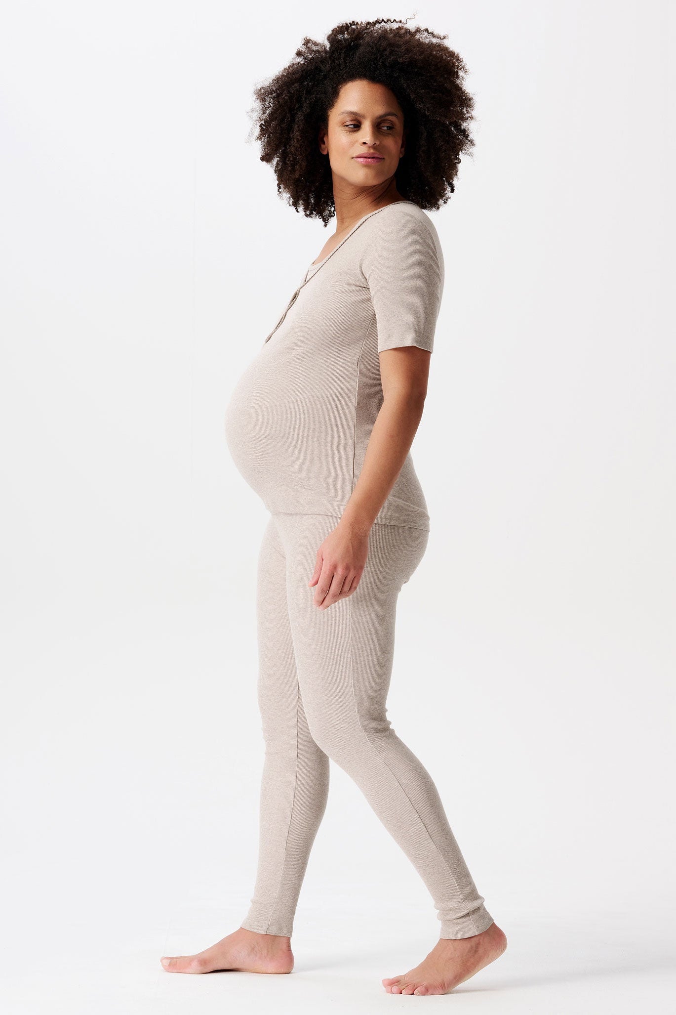 Still-/Umstands-Pyjamatop Renate – Beige – Las Perlitas Zürich – Ansicht 4