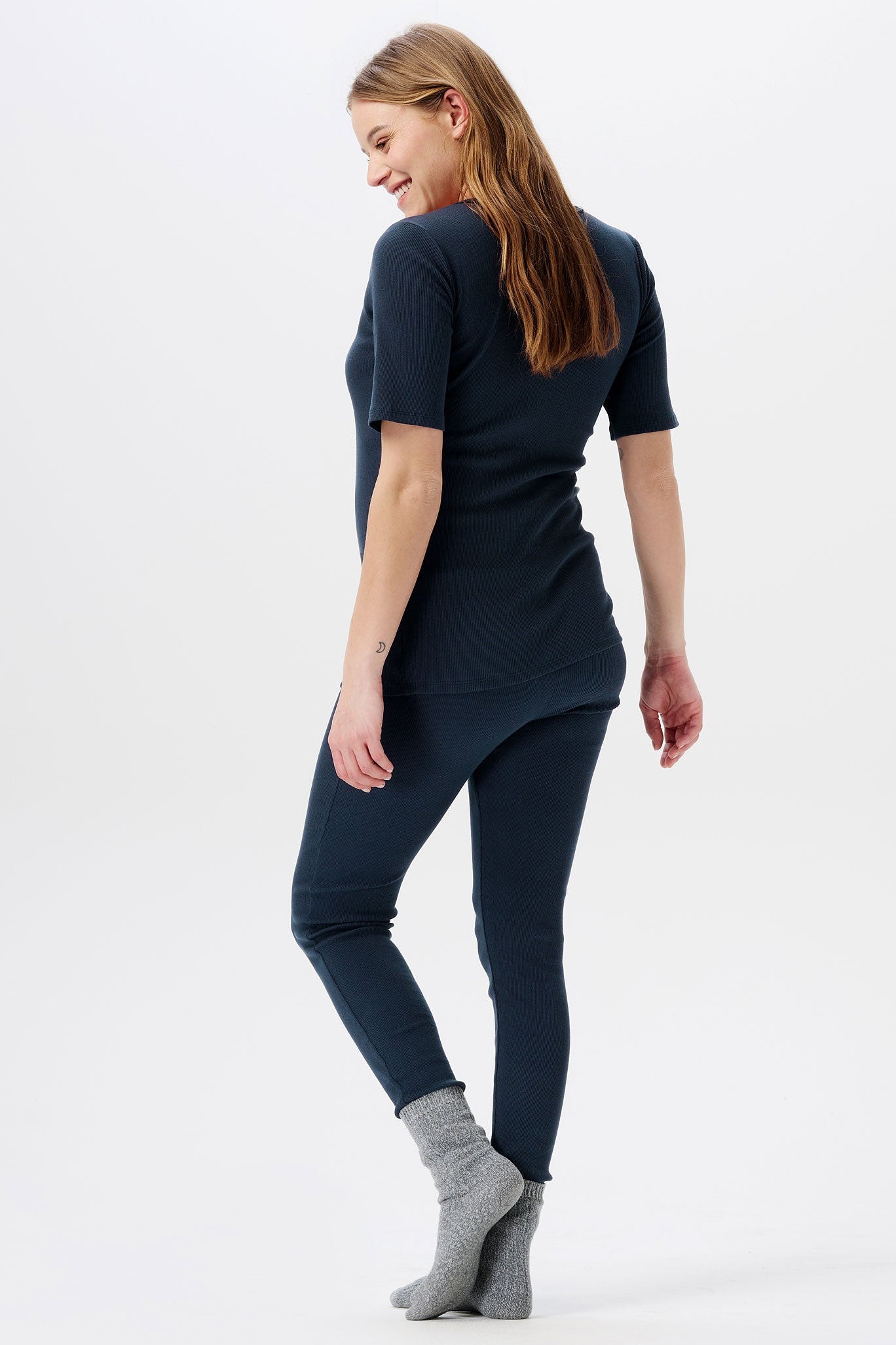 Still-/Umstands-Pyjamatop Renate – Dunkelblau – Las Perlitas Zürich – Ansicht 3