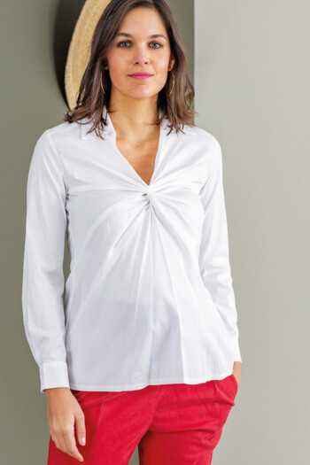 Umstandsbluse Rene – Weiss – Las Perlitas Zürich