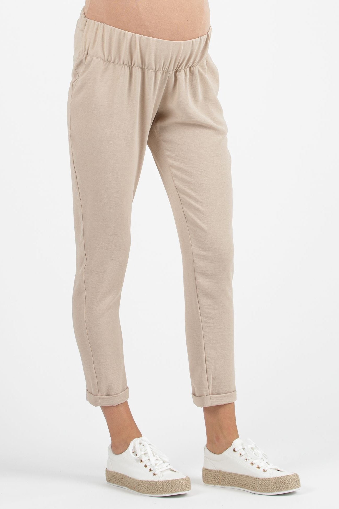 7/8 Umstandshose Silvia F – Beige – Las Perlitas Zürich – Ansicht 3