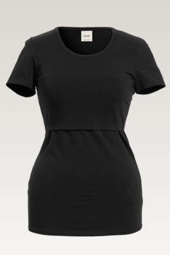 umstandsoberteil-kurzarm-schwarz-zuerich-03 Still-Shirt Essential kurzarm – Schwarz – Las Perlitas Zürich – Ansicht 3
