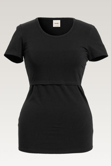 umstandsoberteil-kurzarm-schwarz-zuerich-03 Still-Shirt Essential kurzarm – Schwarz – Las Perlitas Zürich – Ansicht 3
