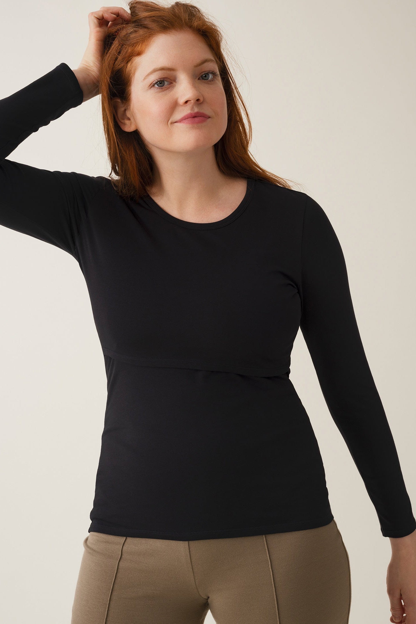 Still-Shirt Essential langarm – Schwarz – Las Perlitas Zürich