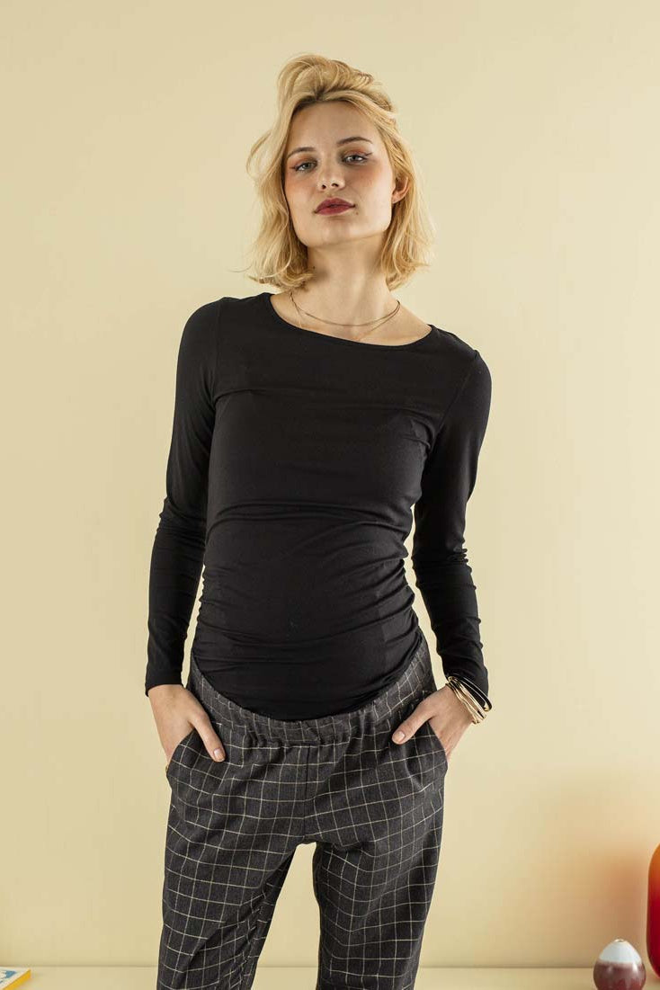 umstandstop-raffungen-schwarz-zuerich-01 Umstandstop Elise – Schwarz – Las Perlitas Zürich