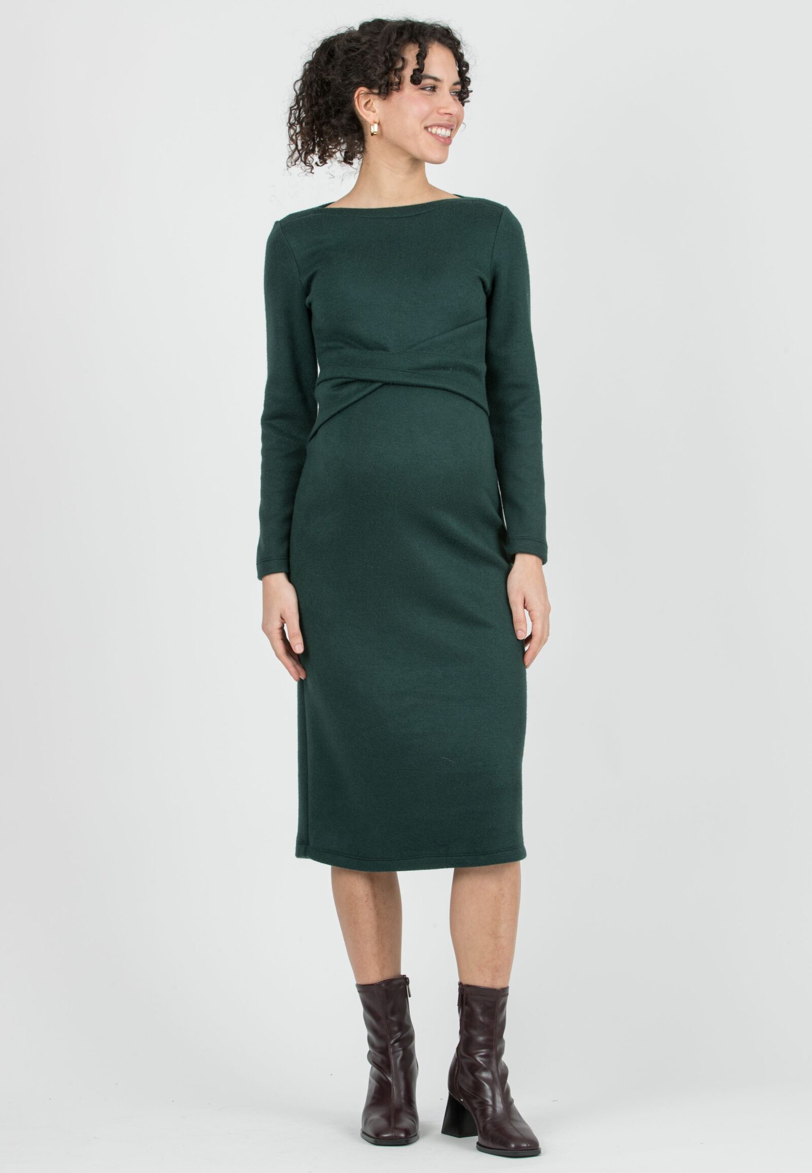 Amelia Umstands-Strickkleid grün – Attesa bei Las Perlitas Zürich